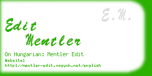 edit mentler business card